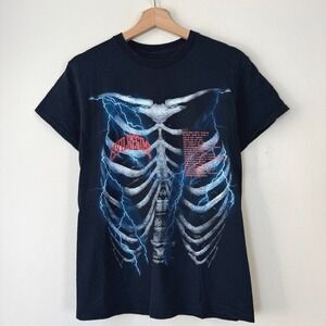 Civil Regime Graphic Bones Skeleton Bones Streetwear Black Tee Shirt - Small